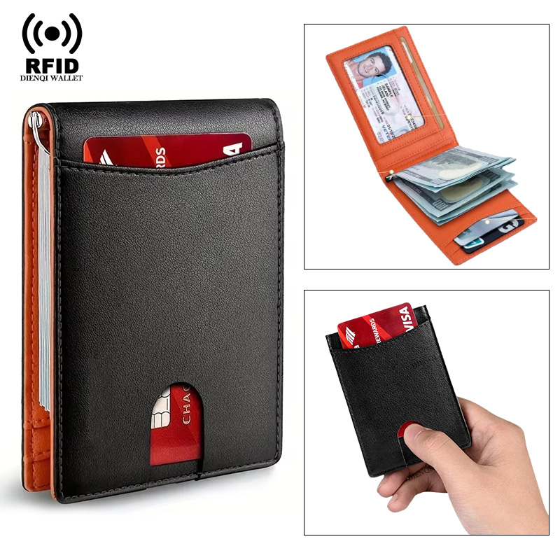 Card Top Loader - Porte-cartes de visite en cuir, portefeuille