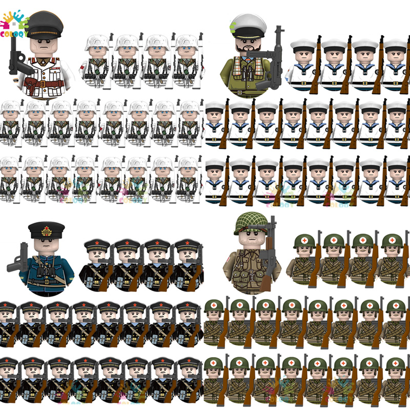 Lego Minifigure Holder - Jouets pour enfants, 21 pièces/lot, WW2