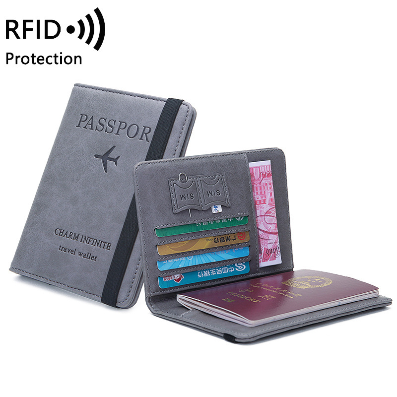 Card Top Loader - Porte-passeport unisexe en cuir PU –