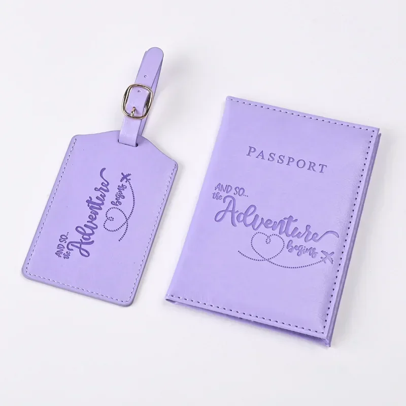 Card Top Loader - Porte-passeport en cuir PU violet, clip