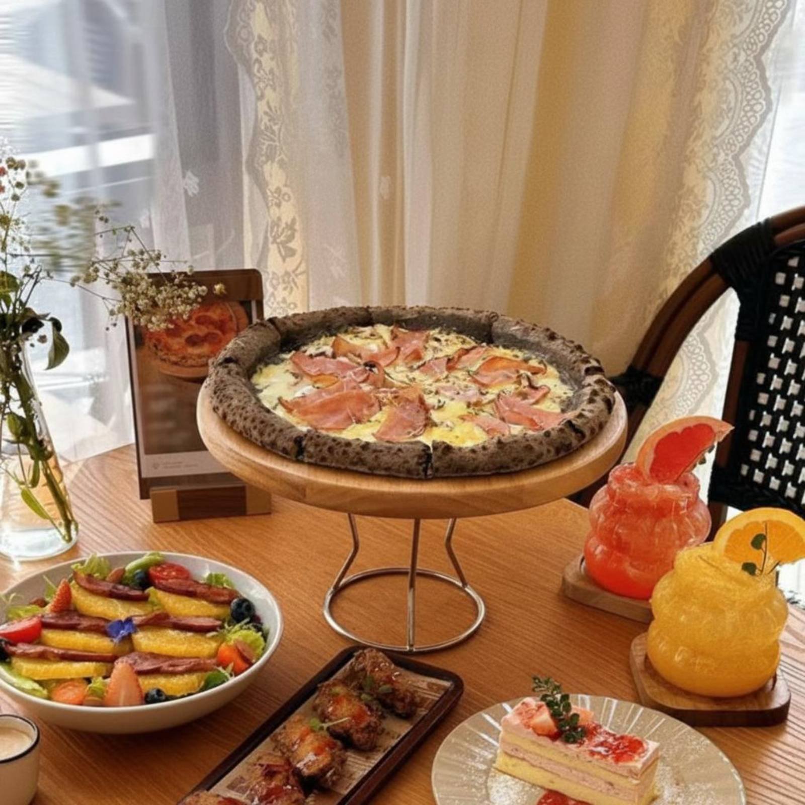 Display Risers Set - Présentoir à pizza au design rétro,