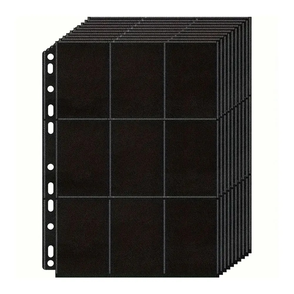 Trading Card Binder - Lot de 10 pochettes noires à