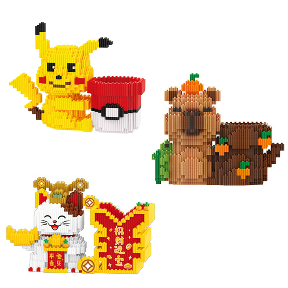 Building Block Mini - Porte-stylo Kawaii Animal Maneki Neko, Bloc