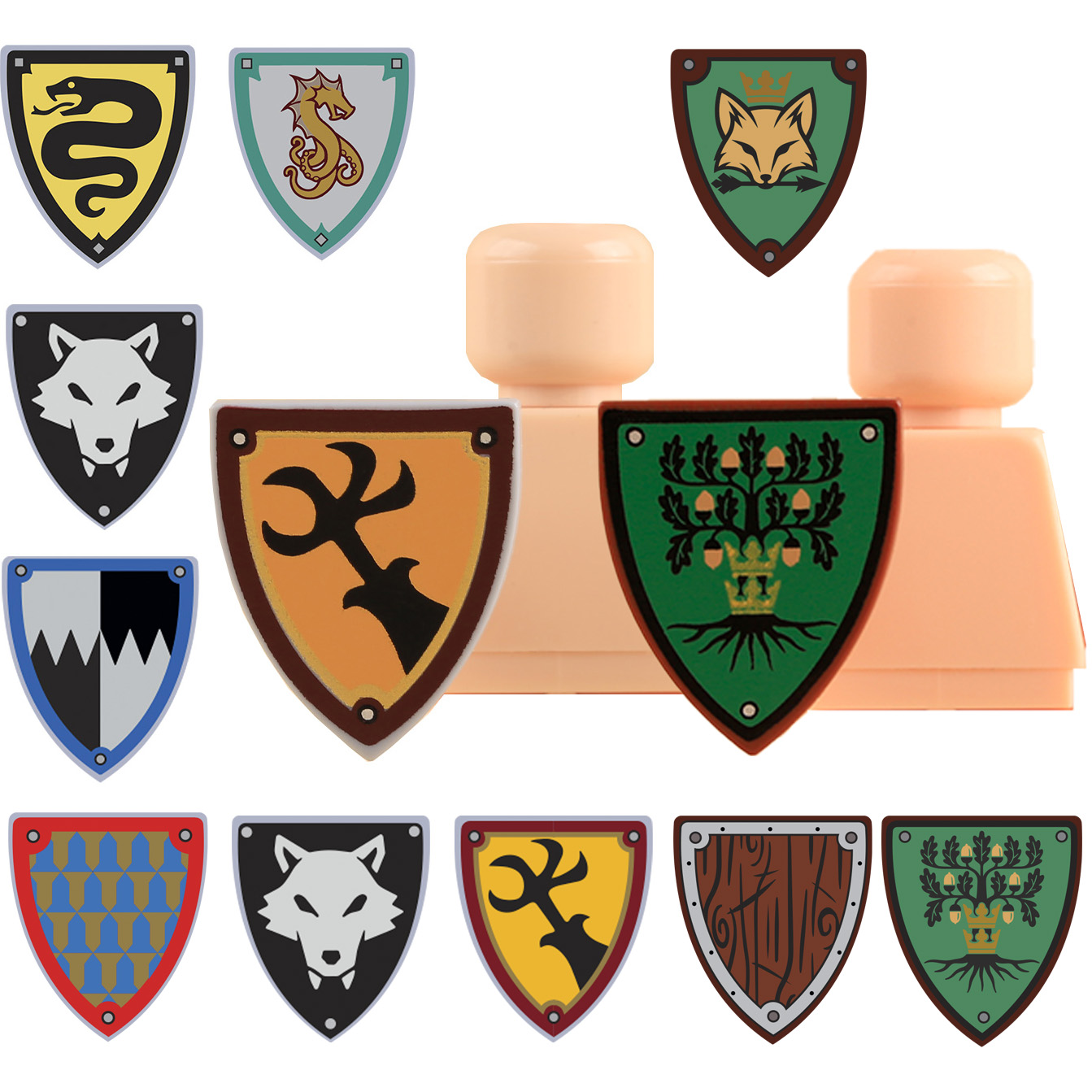 Lego Minifigure Holder - Blocs de construction MOC Chevaliers Médiévaux,