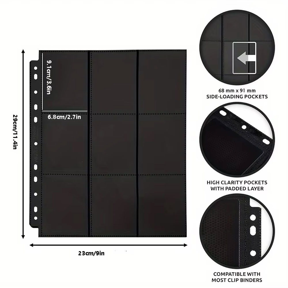 Lot de 10 pochettes noires à 9 - Trading Card Binder avis et prix
